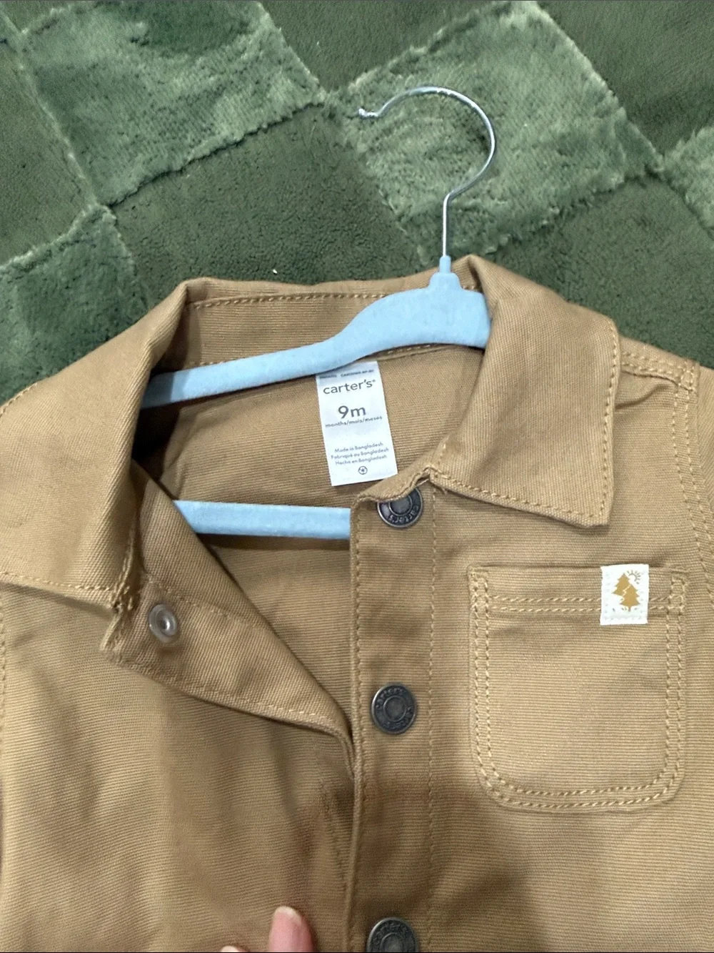 Carter's Tan Utility Baby Jumpsuit + Winnie the Pooh onesie bundle